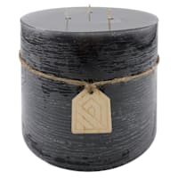 Dark Grey Unscented Pillar Candle, 6x5