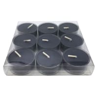 9-Pack Unscented Tealight Candles, Dark Grey