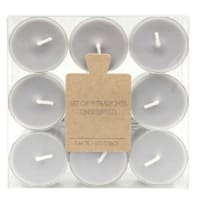 Honeybloom 9-Pack Unscented Tealight Candles, Light Grey