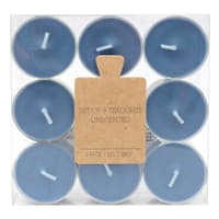 Honeybloom 9-Pack Unscented Tealight Candles, Navy Blue