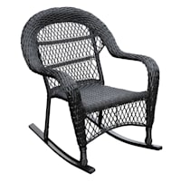 Black Outdoor Wicker Rocking Chair