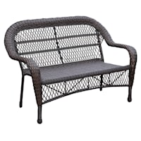 Sand and Brown Wicker Patio Furniture Loveseat - Palm Harbor