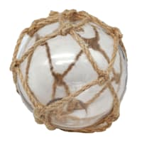Clear Glass Ball with Rope Decor, 4"