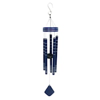 Silver Etched Blue Metal Wind Chime, 31"