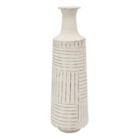 Distressed White Metal Vase, 21"