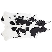 Hidalgo Black & White Faux Cowhide Accent Rug, 30x50