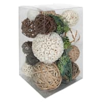 Brown Dried Orbs & Succulent Mix