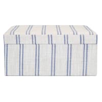 Honeybloom Ivory & Blue Striped Decorative Box, 9x7