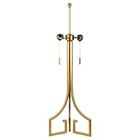 Gold Greek Key Metal Table Lamp Base, 23"