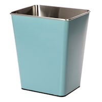 Blue Stainless Steel Wastebasket, 11.7l