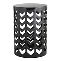 Black Chevron Metal Plant Stand, 20"