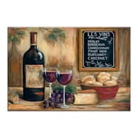24X35 Wine And Bread Textured Canvas