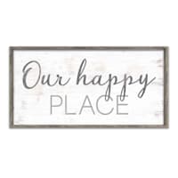 Framed Our Happy Place Textured Wall Art, 20x40