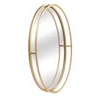 20X30 Metal Oval Gold Mirror