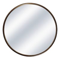 Gold Metal Round Wall Mirror, 32"