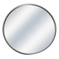 Silver Metal Round Wall Mirror, 32"