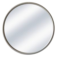 Round Silver Metal Wall Mirror, 22"