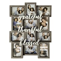 12-Opening Thankful, Grateful, Blessed Grey Collage Picture Frame, 18x23