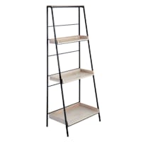 Black Metal Folding Rack With Wood Tray Shelves