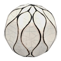 Honeybloom White Ceramic Sphere, 4"
