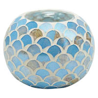 Blue Mosaic Tealight Candle Holder, 3"