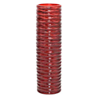 Cherry Carved Faux Wood Vase, 16"