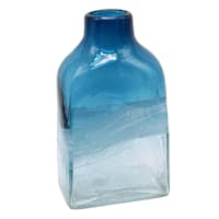 Blue Clear Glass Vase, 11"