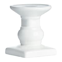 White Ceramic Pillar Candle Holder, 4"