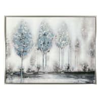 Framed Blue & Silver Trees Wall Art, 36x48