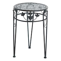 Blue Metal With Patina Finish Plant Stand, Large