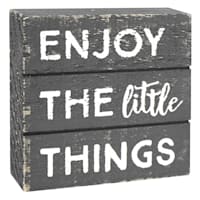 Enjoy the Little Things Wooden Block Sign, 3"