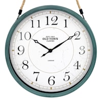 Hanging Green Round Wall Clock, 16"