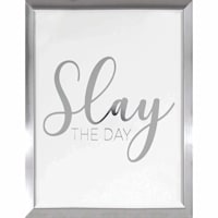 Glass Framed Slay the Day Wall Sign, 12x16