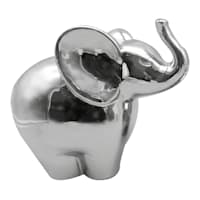 Silver Ceramic Elephant, 4"