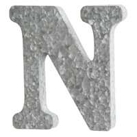 12" Galvanized Metal Monogram Wall Art, N