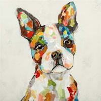 Rainbow Dog Portrait Canvas Wall Art, 12"