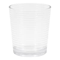Clear Striped Acrylic Double Old Fashioned Glass