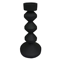 Crosby St. Matte Black Tea Light Holder, 8"
