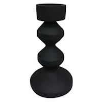 Crosby St. Matte Black Tea Light Holder, 6"