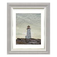 Miranda 11x14 Matted to 8x10 Wall Frame, Distressed White & Champagne