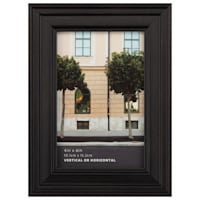 Black Ridged Profile Tabletop Picture Frame, 4x6