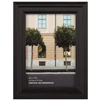 Black Ridged Profile Tabletop Picture Frame, 5x7