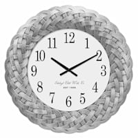 Matte Silver Elegance Round Wall Clock, 23"