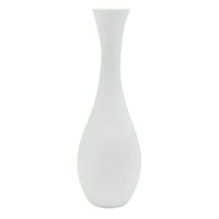 White Faux Wood Vase, 18"