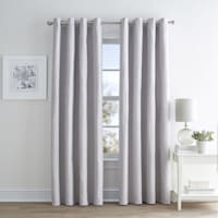 Bristol Light Grey Textured Blackout Grommet Curtain Panel, 63"