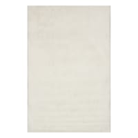 (C150) Vale Ivory Faux Fur Shag Accent Rug, 3x5