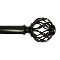Winslow 1" Bronze Finish Metal Cage Adjustable Curtain Rod, 36-72"