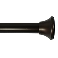 3/4" Bronze Adjustable Tension Curtain Rod, 28-48"