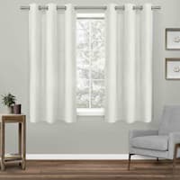 Lennon White Woven Grommet Blackout Curtain Panel, 63"