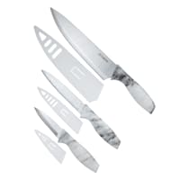 6-Piece Marble Look Handle Knife& Sheath Set